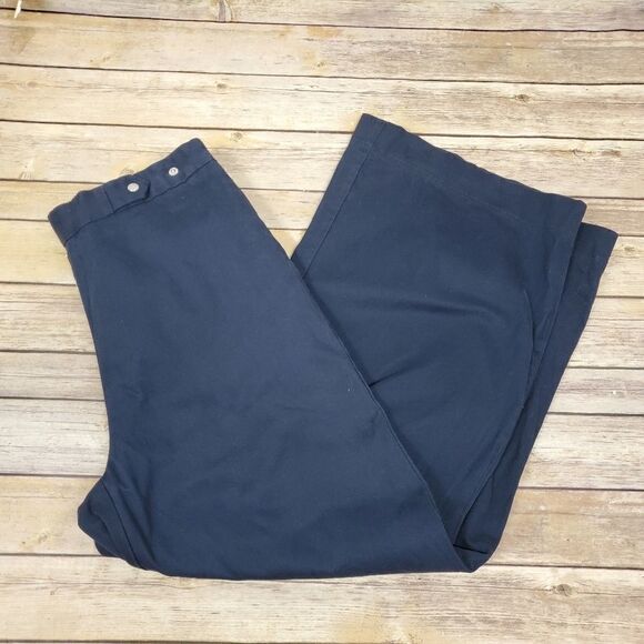 Zara denim navy blue wide leg trouser - Picture 8 of 8